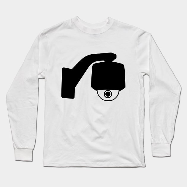 CCTV camera silhouette Long Sleeve T-Shirt by rheyes